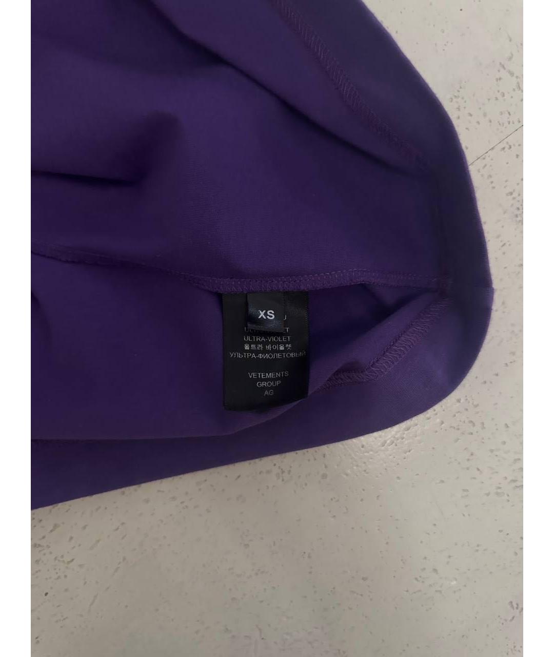 VETEMENTS Фиолетовая хлопковая футболка, фото 7
