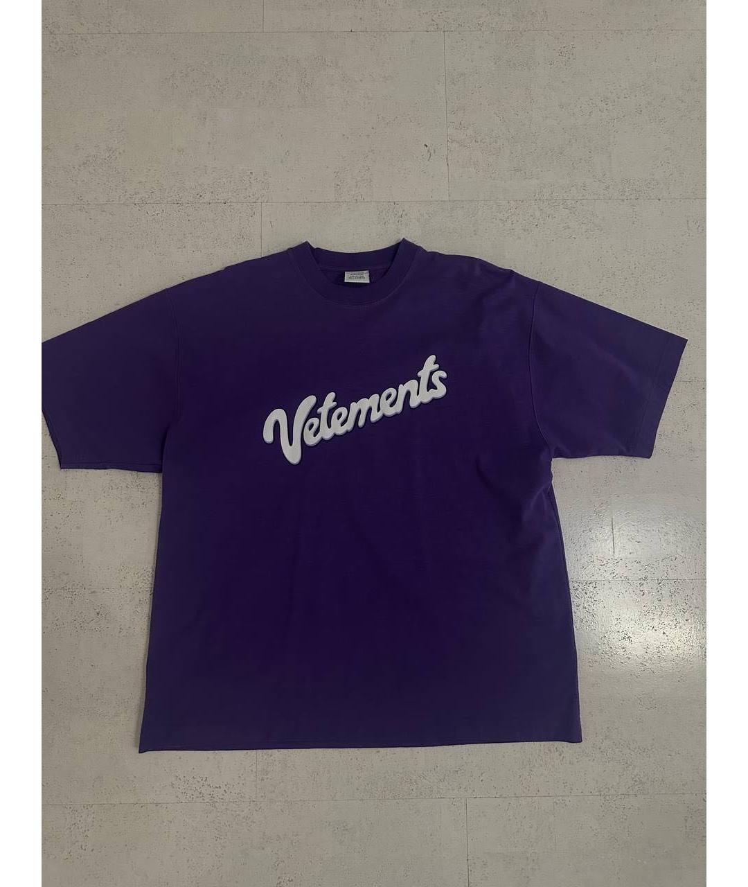 VETEMENTS Фиолетовая хлопковая футболка, фото 5