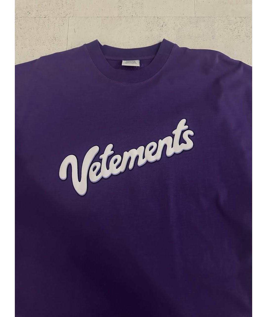 VETEMENTS Фиолетовая хлопковая футболка, фото 3