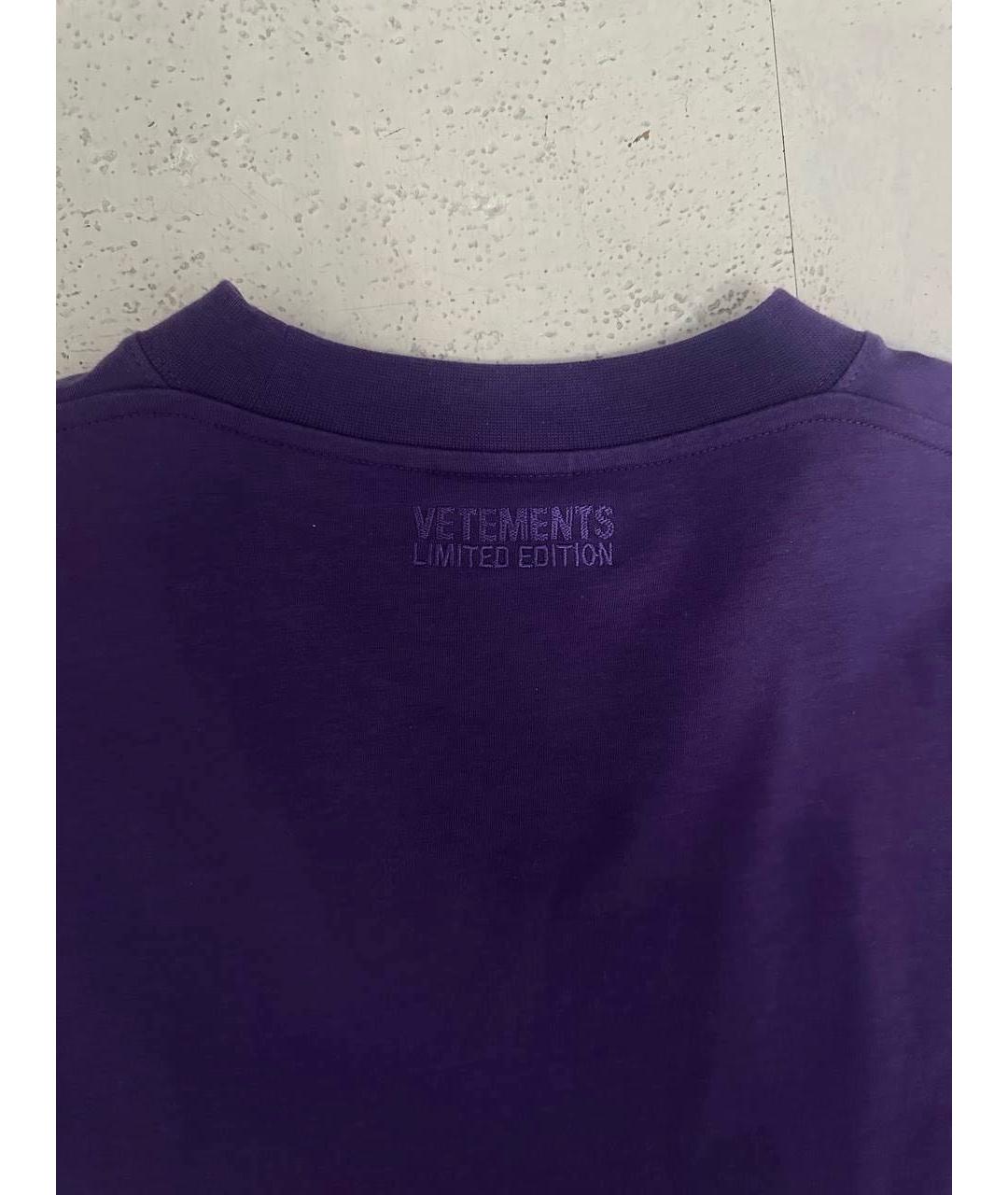 VETEMENTS Фиолетовая хлопковая футболка, фото 4