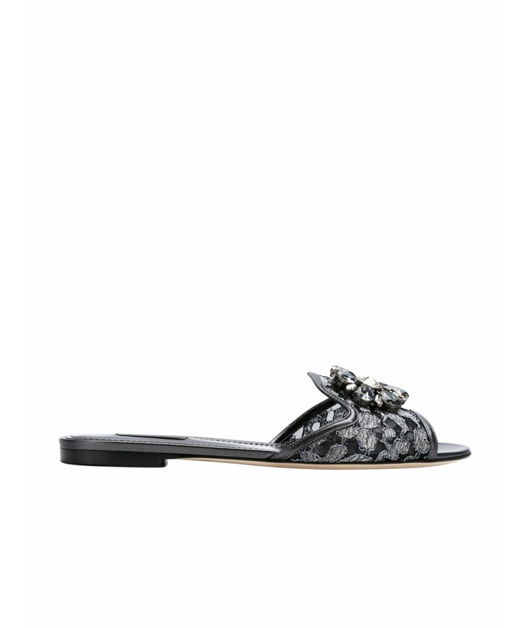 DOLCE&GABBANA Серые текстильные мюли, фото 1