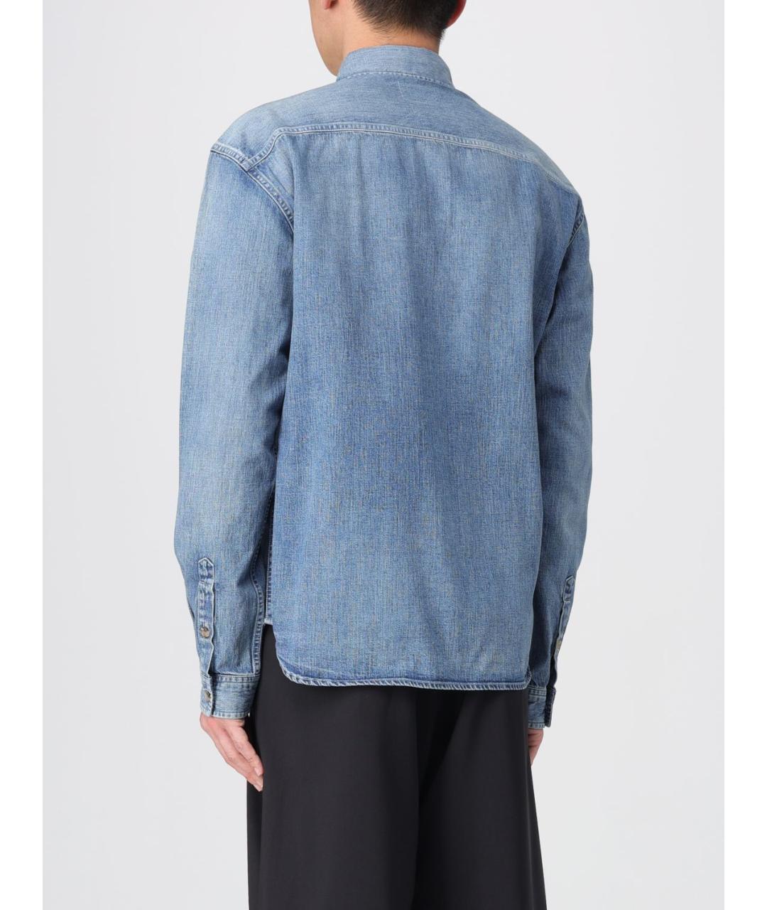 SAINT LAURENT Голубая хлопковая кэжуал рубашка, фото 4