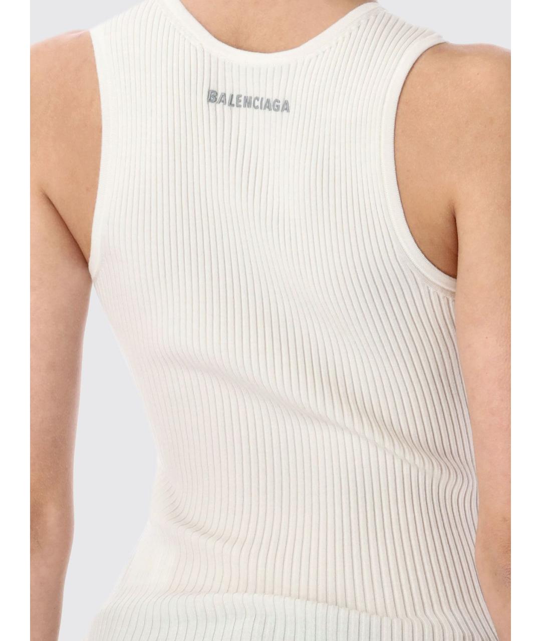 BALENCIAGA Белая шерстяная майка, фото 4