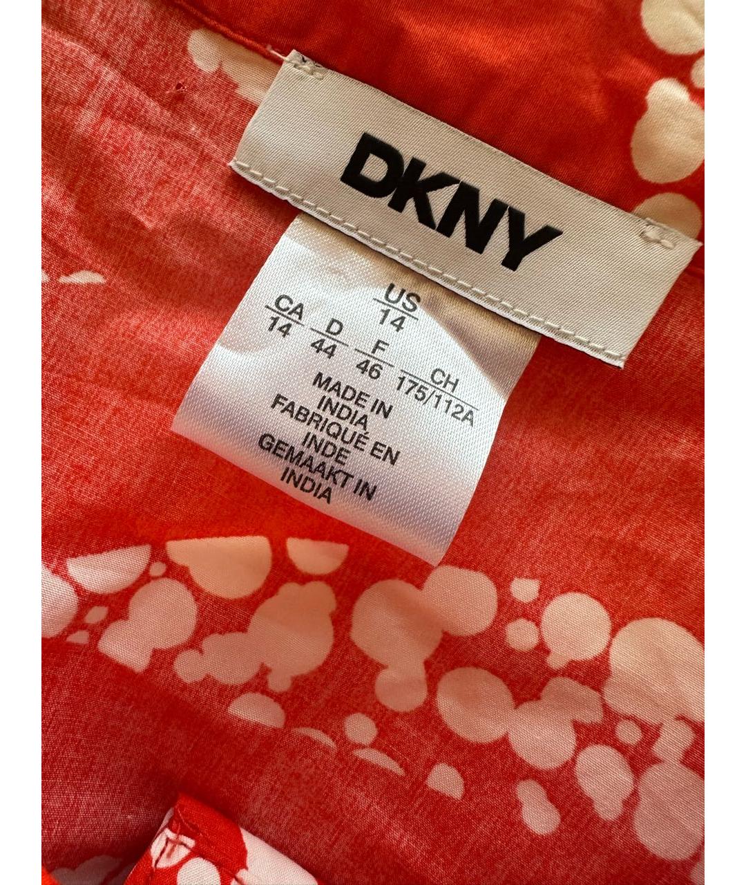 DKNY Коралловое хлопковое повседневное платье, фото 4