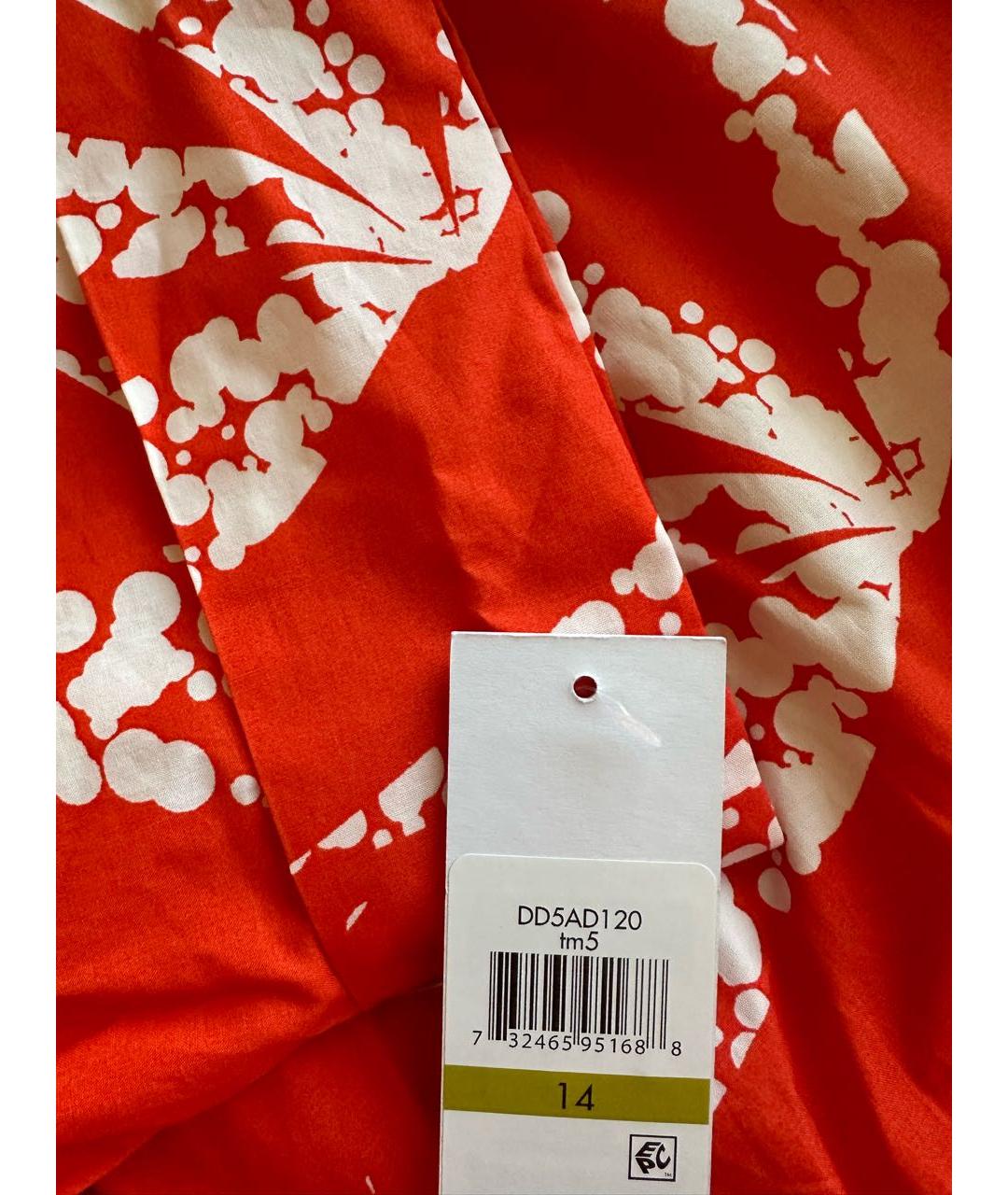 DKNY Коралловое хлопковое повседневное платье, фото 3