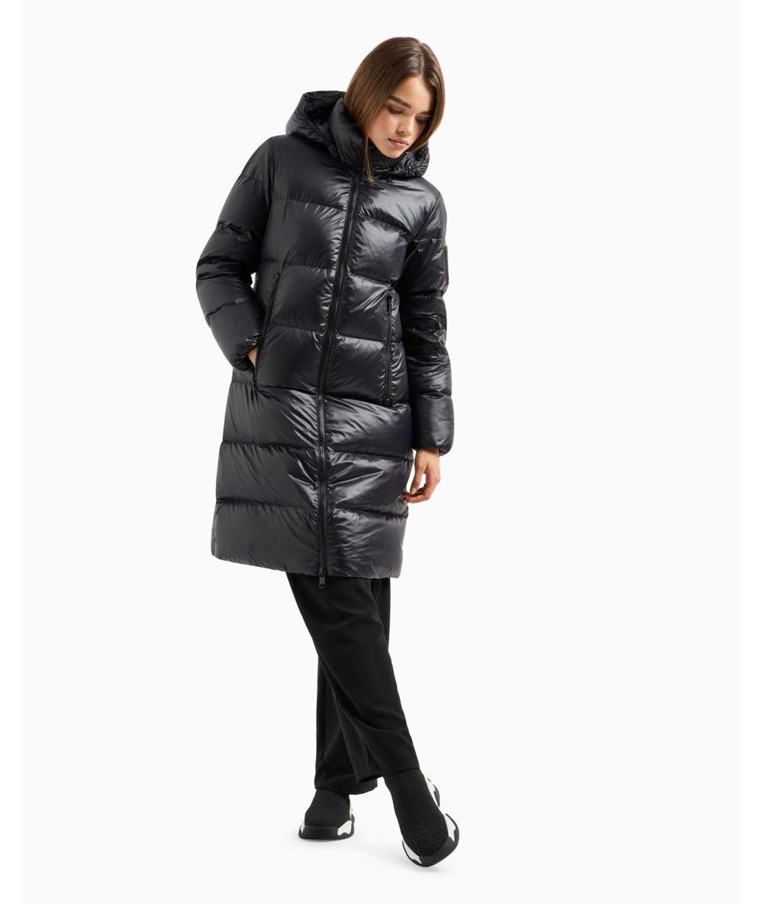 ARMANI EXCHANGE Черный полиамидовый пуховик, фото 4