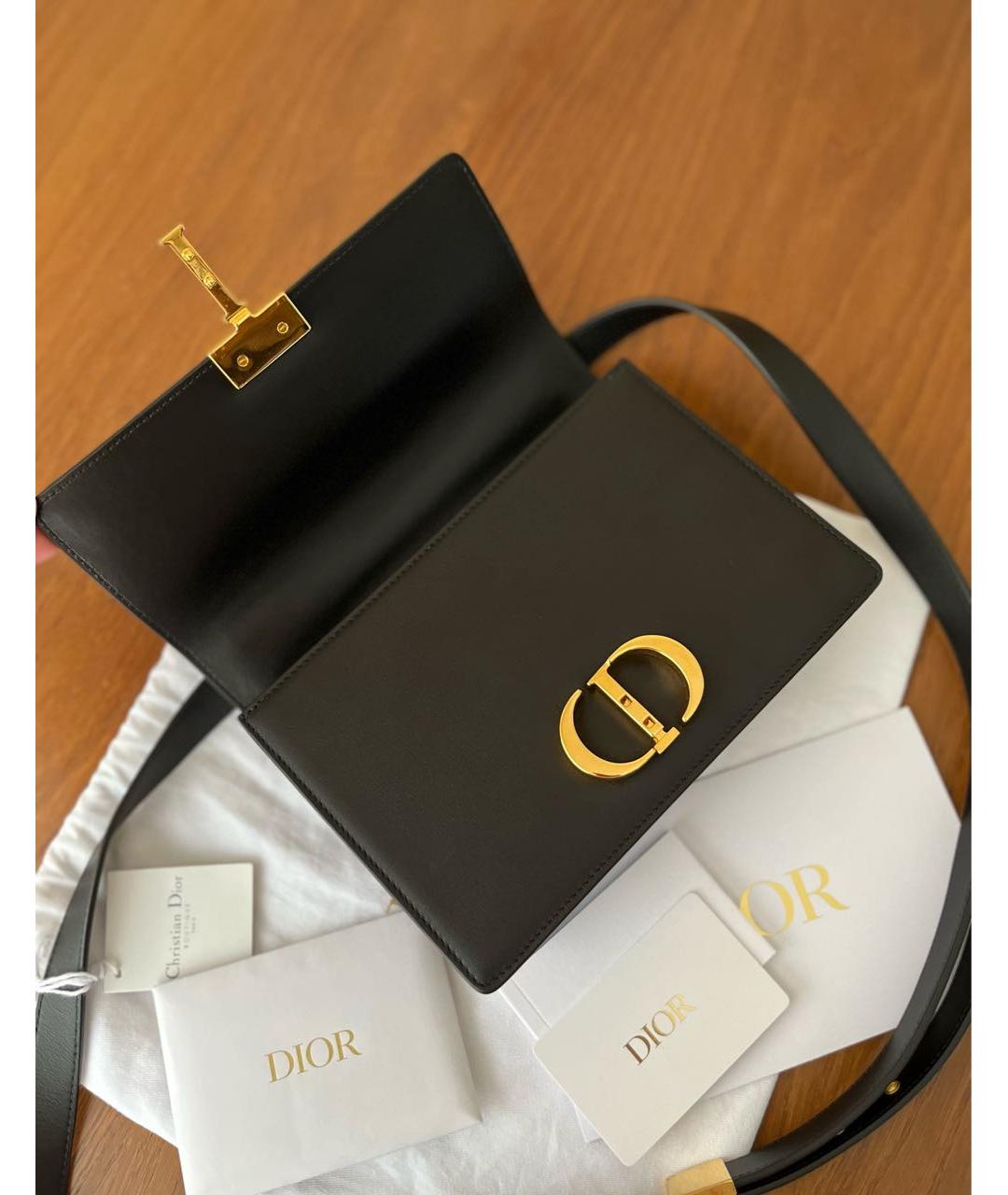 CHRISTIAN DIOR Черная кожаная сумка через плечо, фото 4