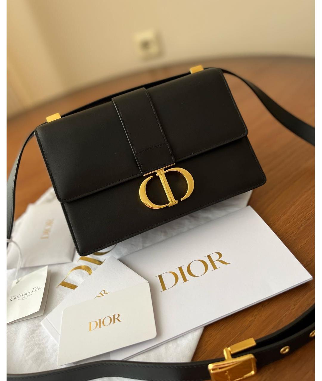 CHRISTIAN DIOR Черная кожаная сумка через плечо, фото 8
