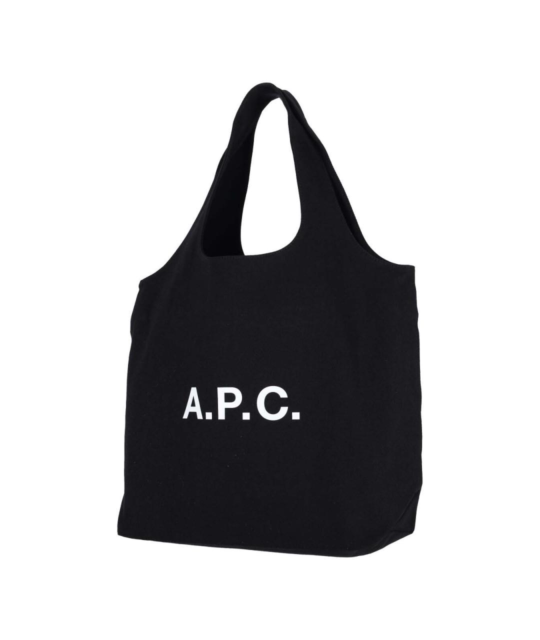 A.P.C. Черная хлопковая сумка тоут, фото 2