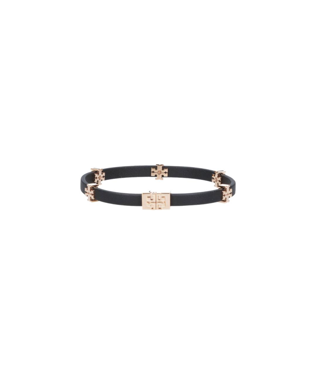 TORY BURCH Черный кожаный браслет, фото 1
