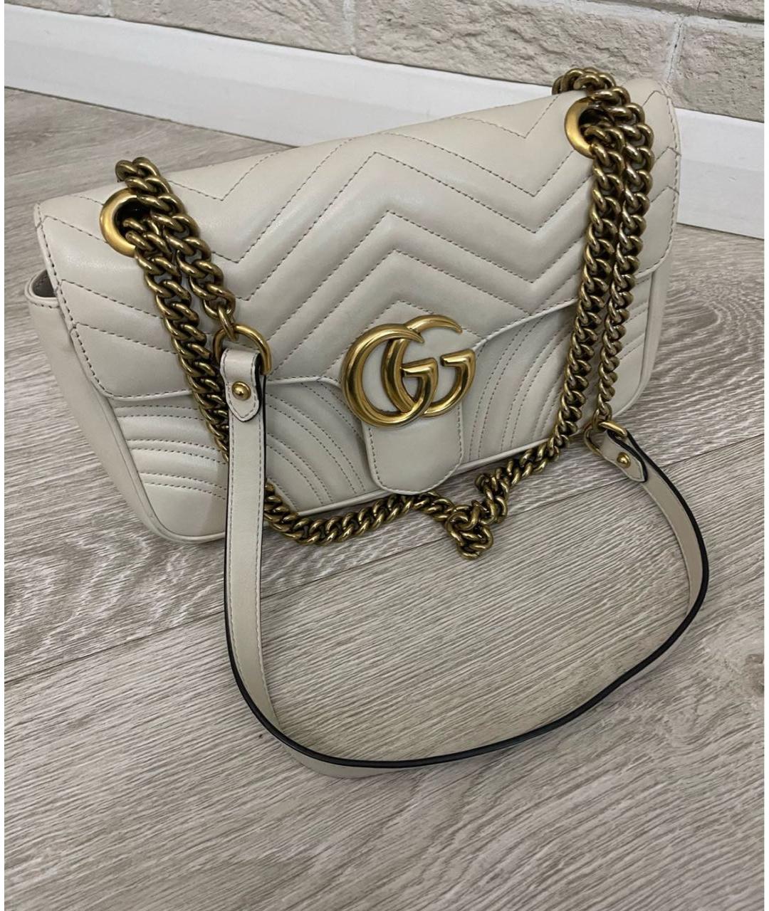 GUCCI Бежевая кожаная сумка через плечо, фото 5