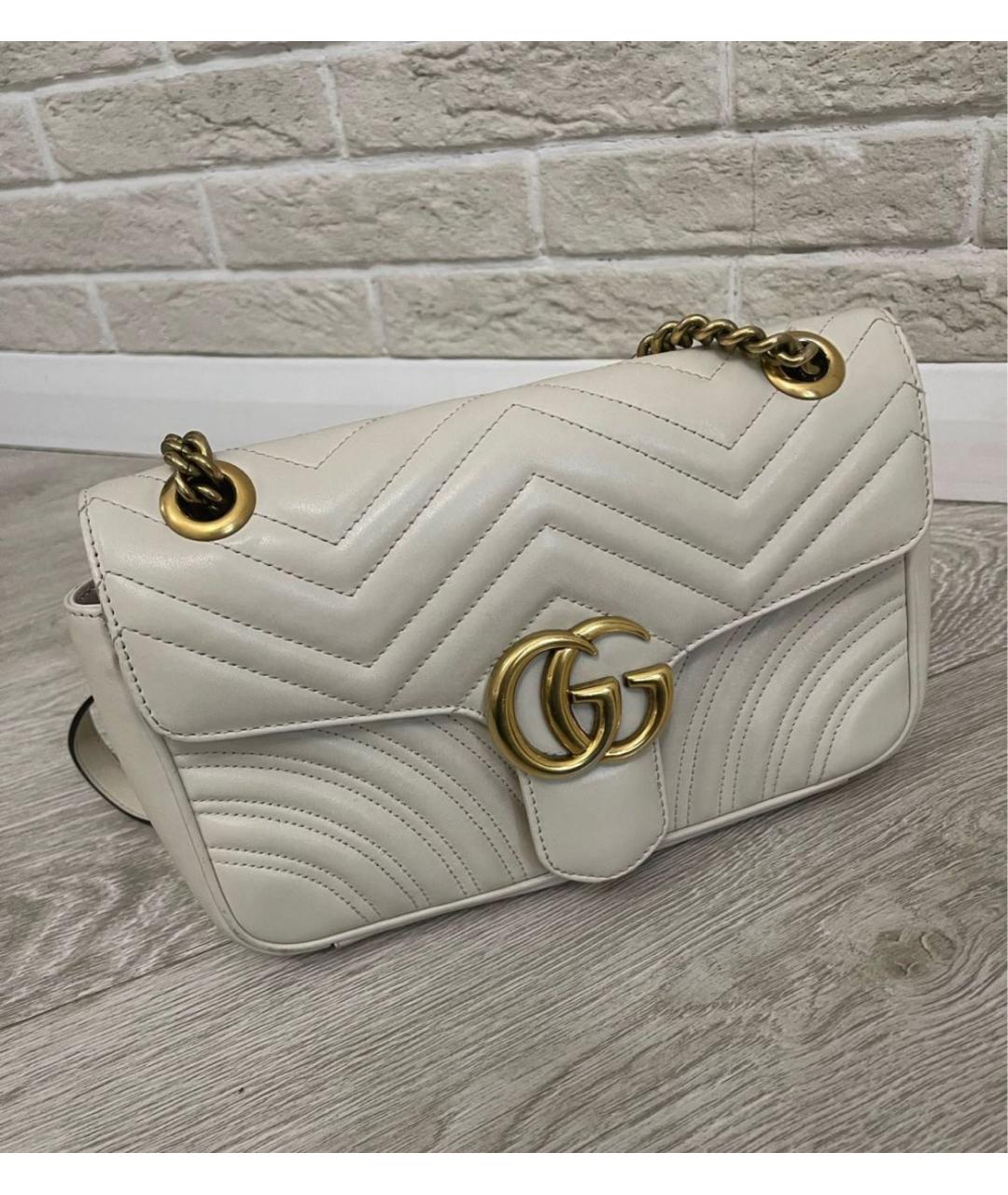 GUCCI Бежевая кожаная сумка через плечо, фото 6