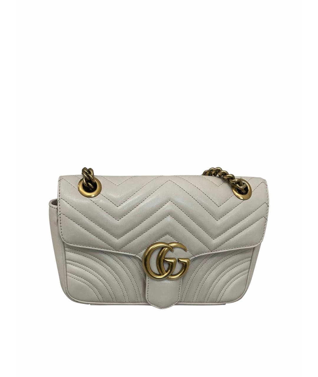 GUCCI Бежевая кожаная сумка через плечо, фото 1