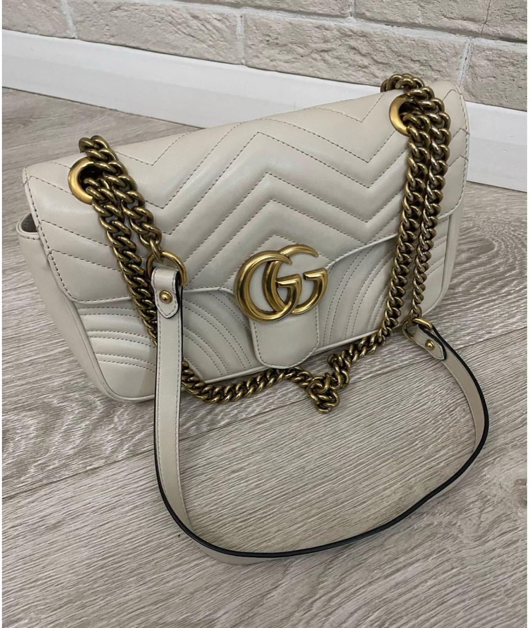 GUCCI Бежевая кожаная сумка через плечо, фото 2