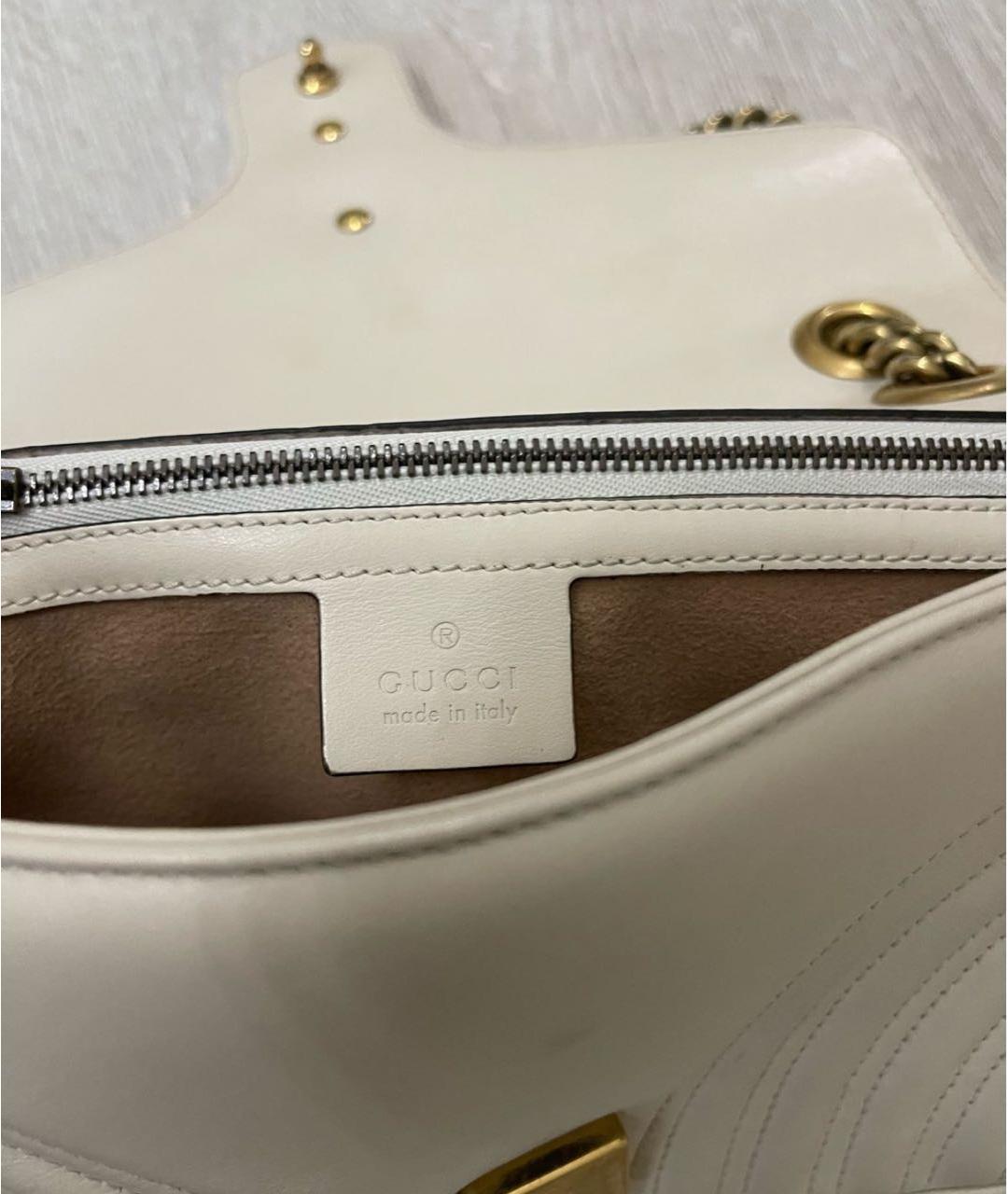 GUCCI Бежевая кожаная сумка через плечо, фото 4