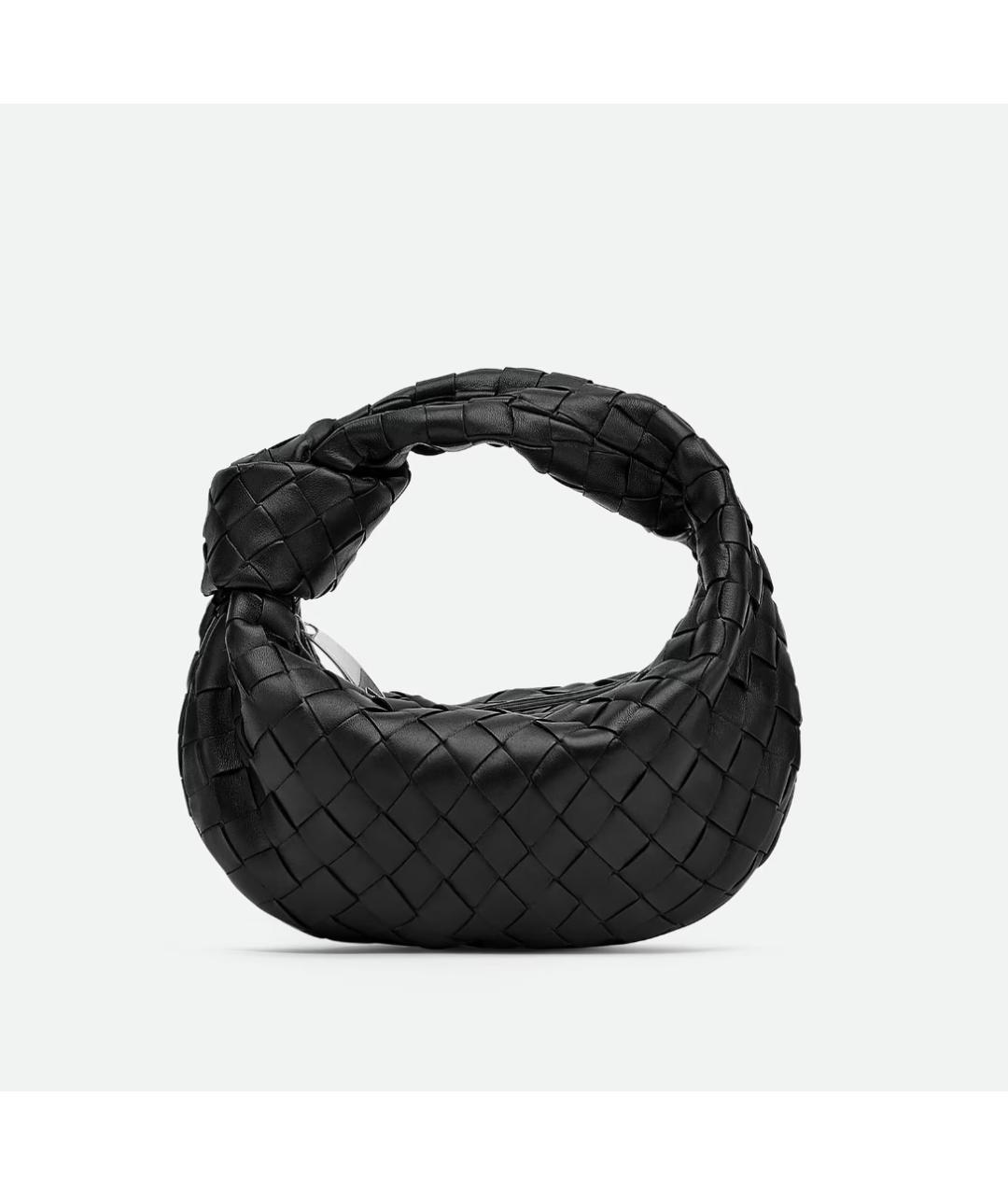 BOTTEGA VENETA Черная кожаная сумка через плечо, фото 4