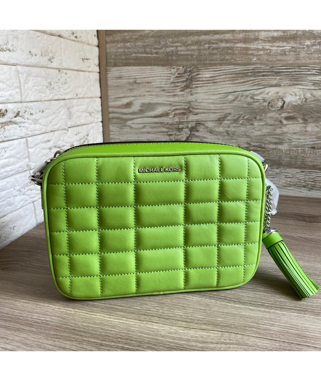 MICHAEL KORS Зеленая кожаная сумка через плечо, фото 2