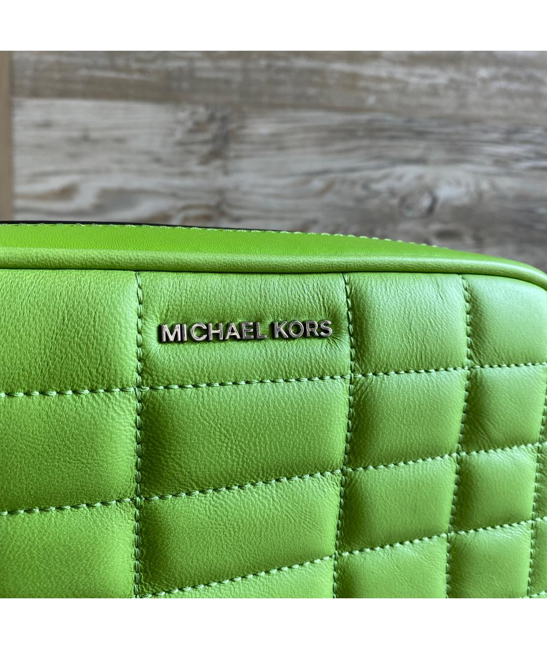 MICHAEL KORS Зеленая кожаная сумка через плечо, фото 8