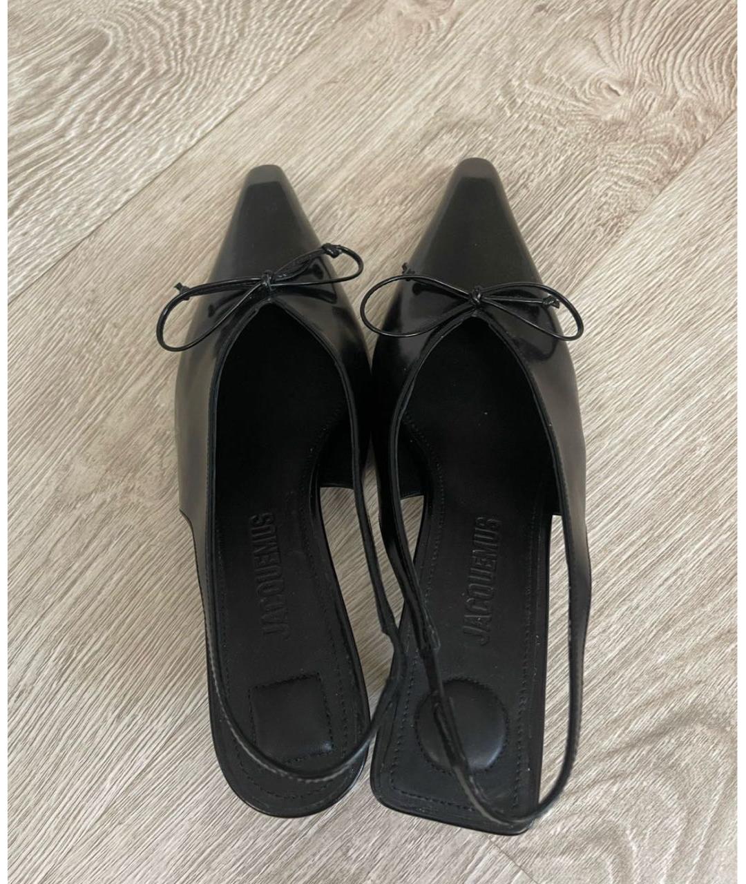 JACQUEMUS Черные кожаные мюли, фото 3