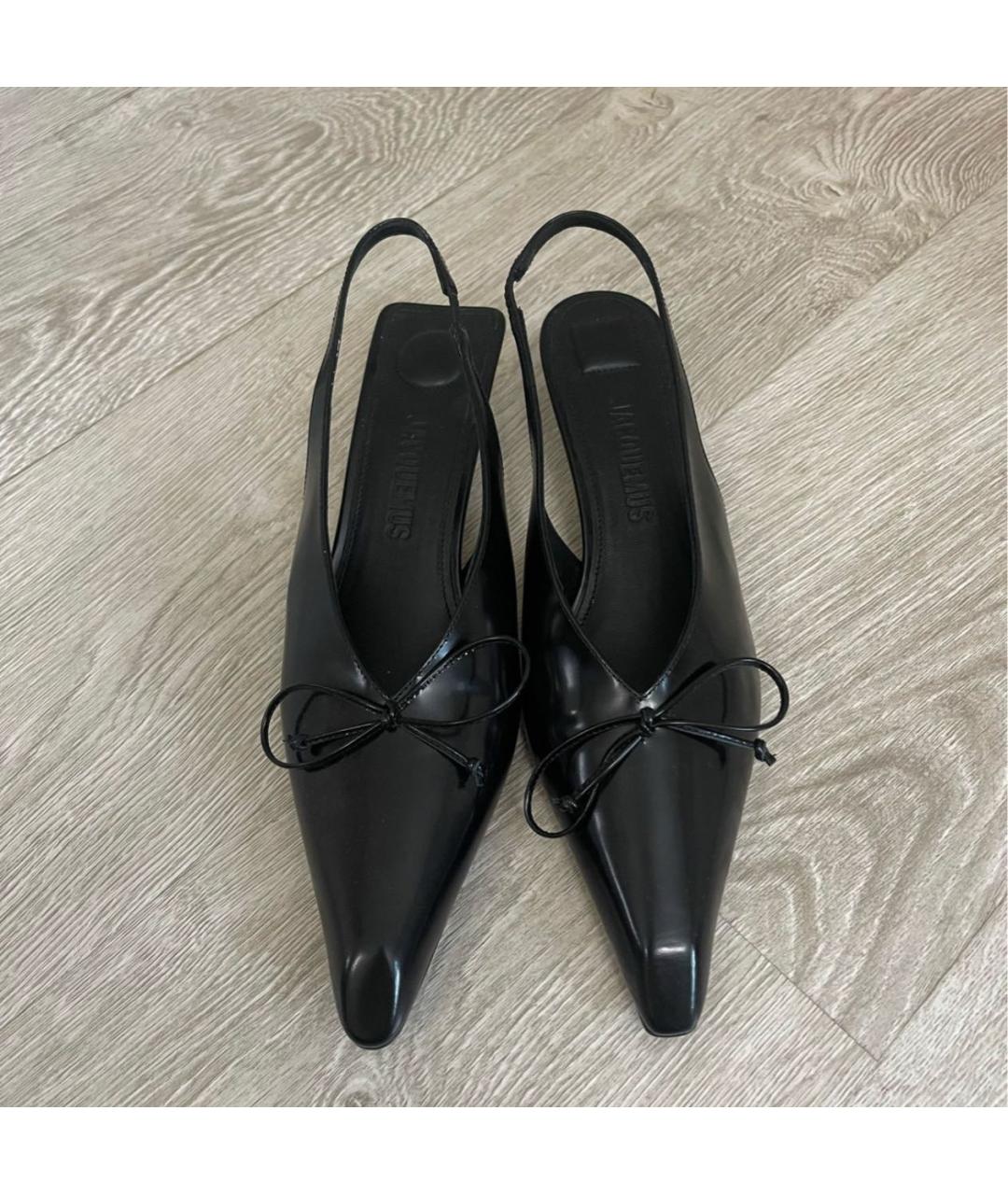JACQUEMUS Черные кожаные мюли, фото 2