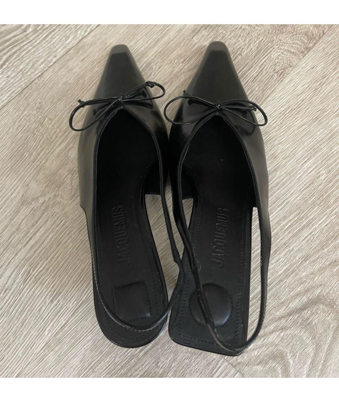 JACQUEMUS Черные кожаные мюли, фото 4