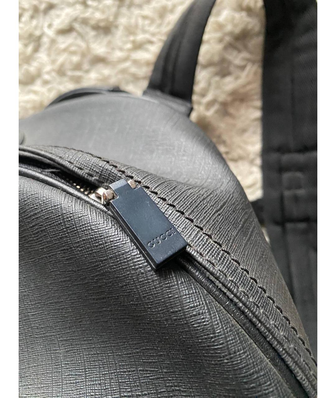 GUCCI Черный рюкзак из искусственной кожи, фото 3