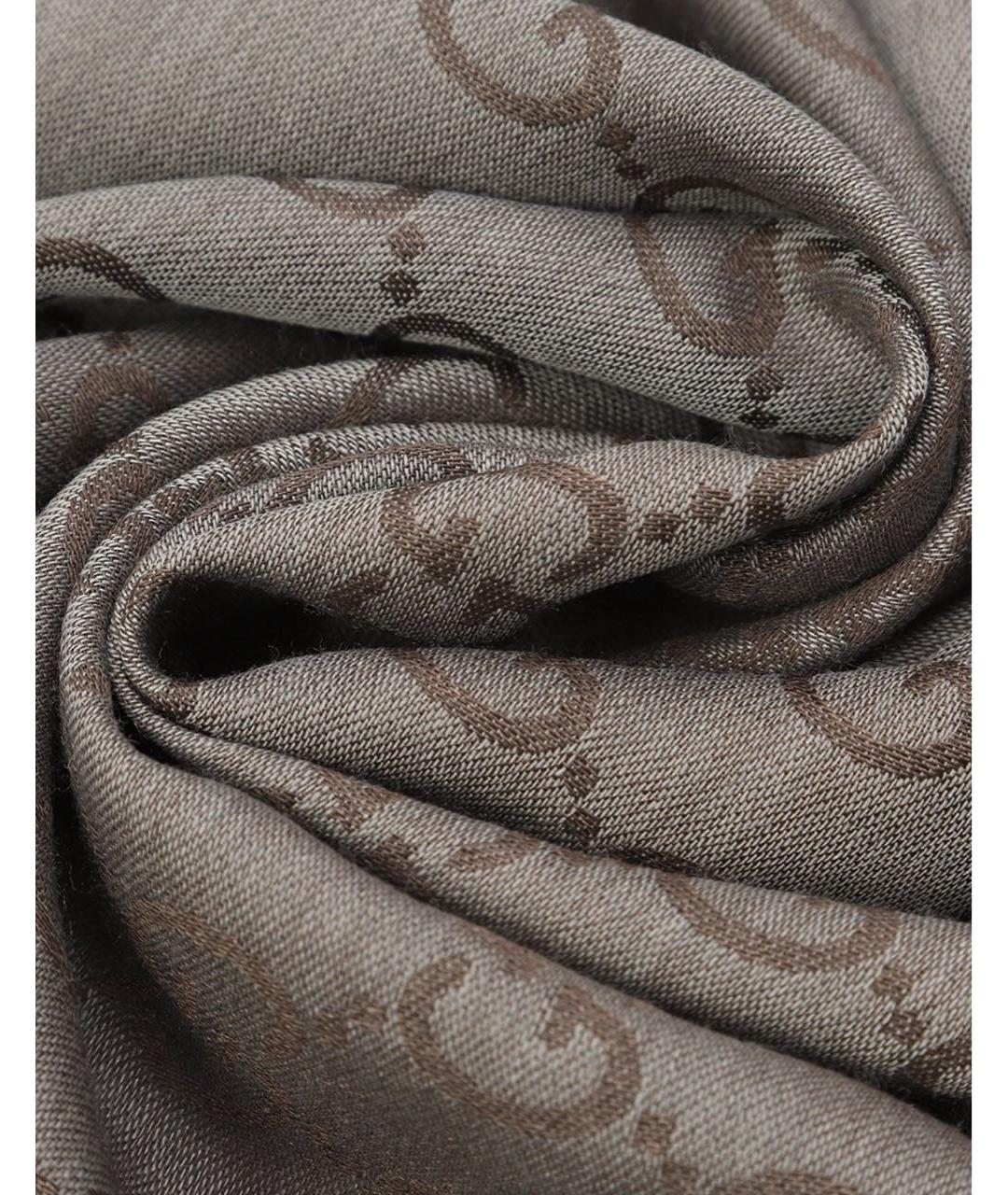 GUCCI Коричневый шерстяной шарф, фото 2