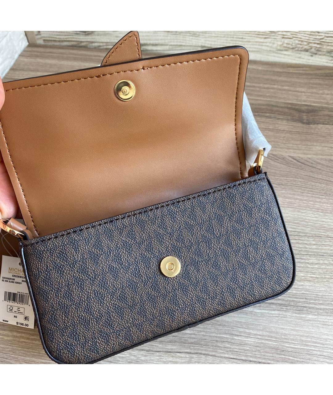 MICHAEL KORS Коричневая сумка через плечо, фото 4