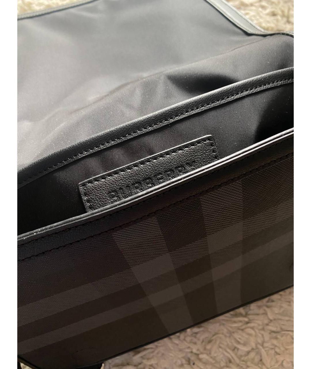 BURBERRY Черная сумка на плечо из искусственной кожи, фото 4