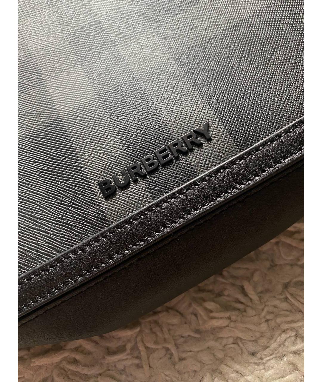 BURBERRY Черная сумка на плечо из искусственной кожи, фото 2