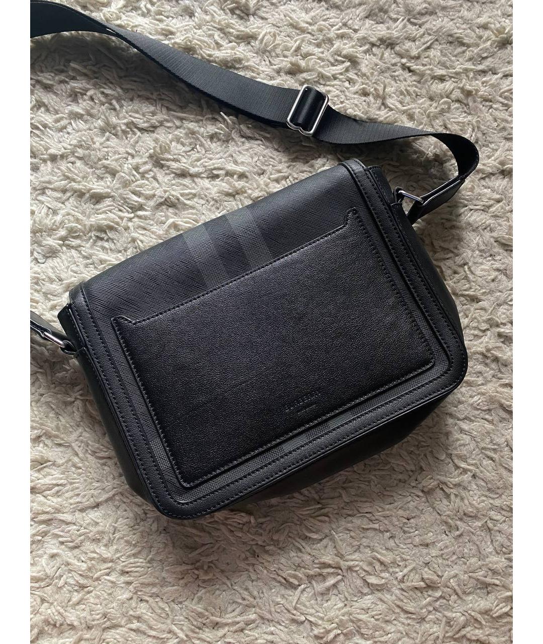 BURBERRY Черная сумка на плечо из искусственной кожи, фото 3