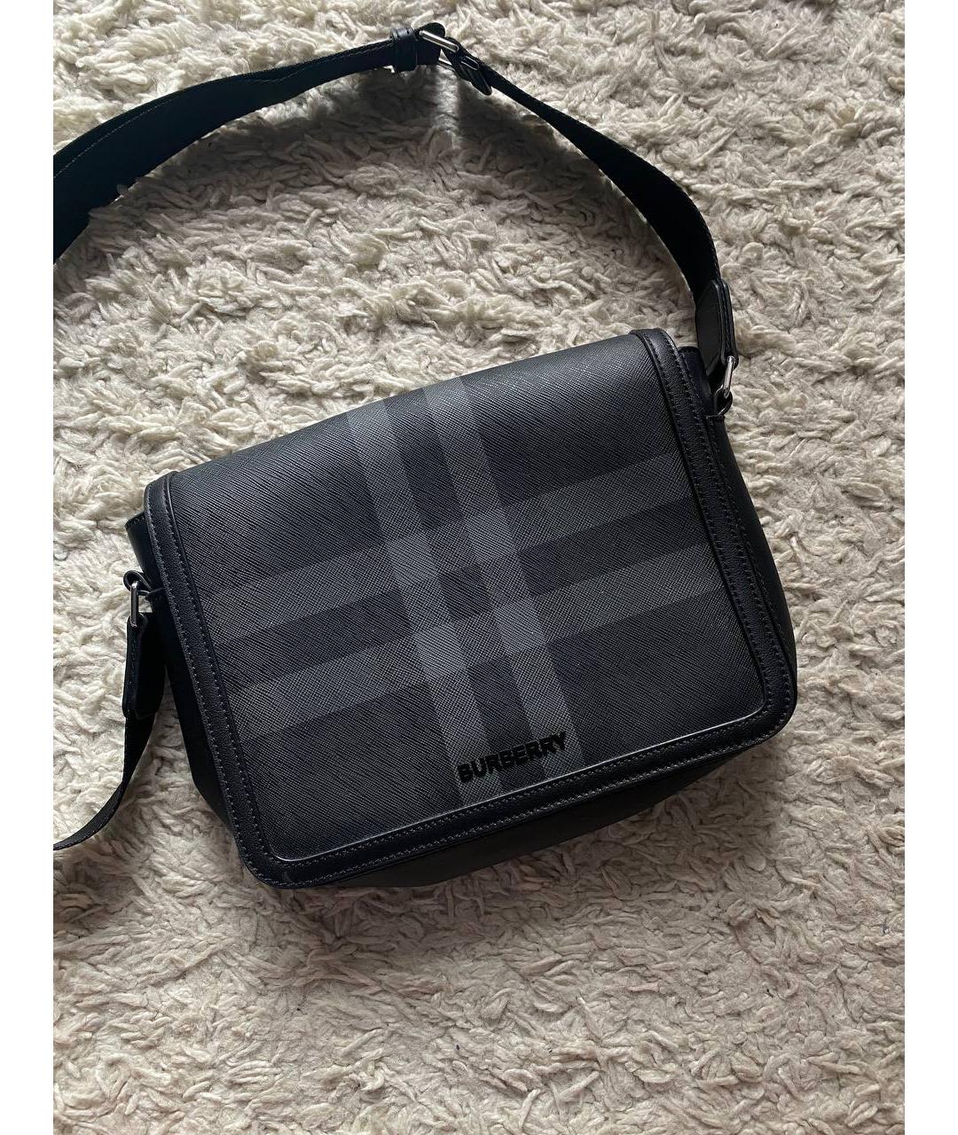 BURBERRY Черная сумка на плечо из искусственной кожи, фото 5