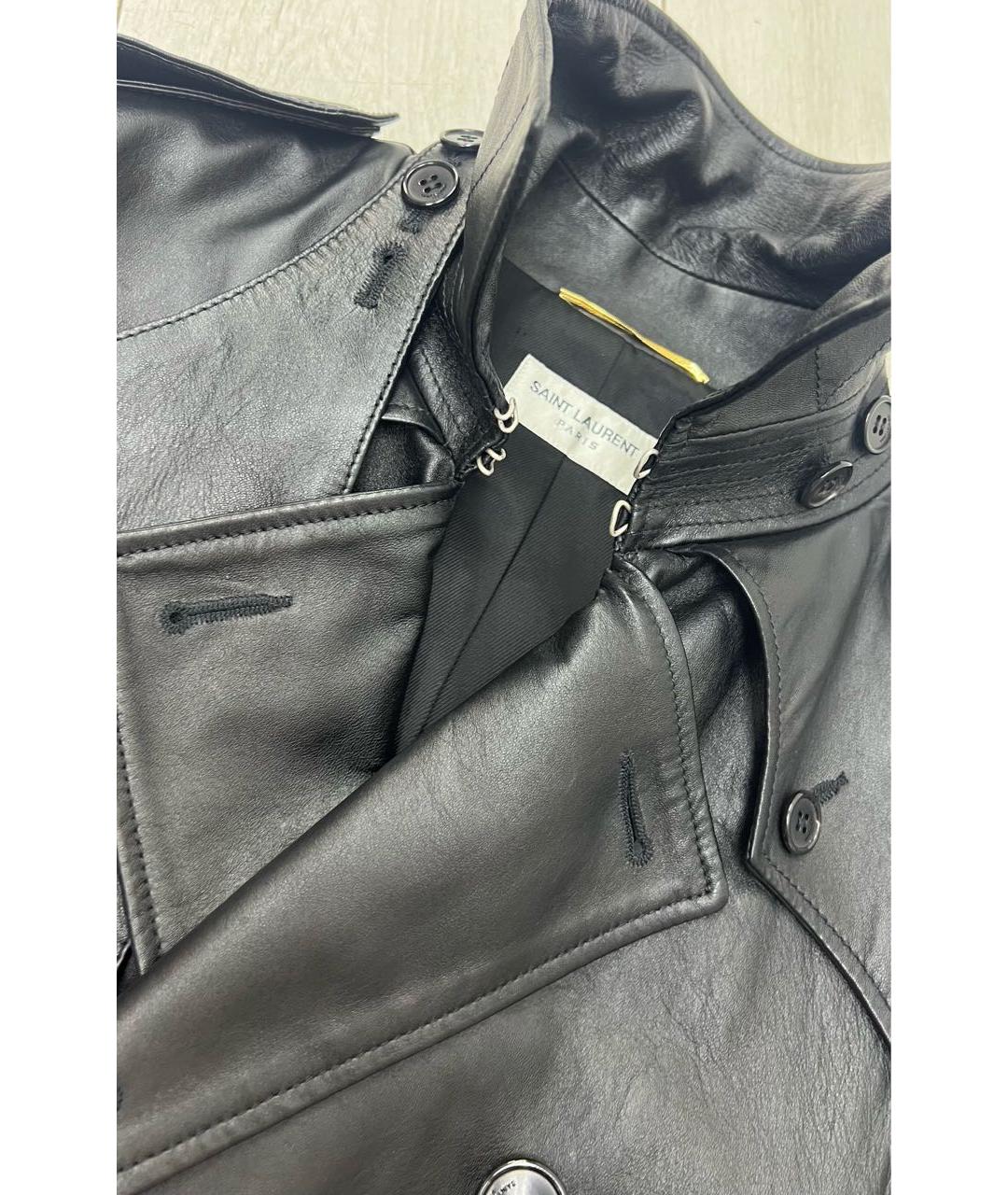 SAINT LAURENT Черная кожаная куртка, фото 3