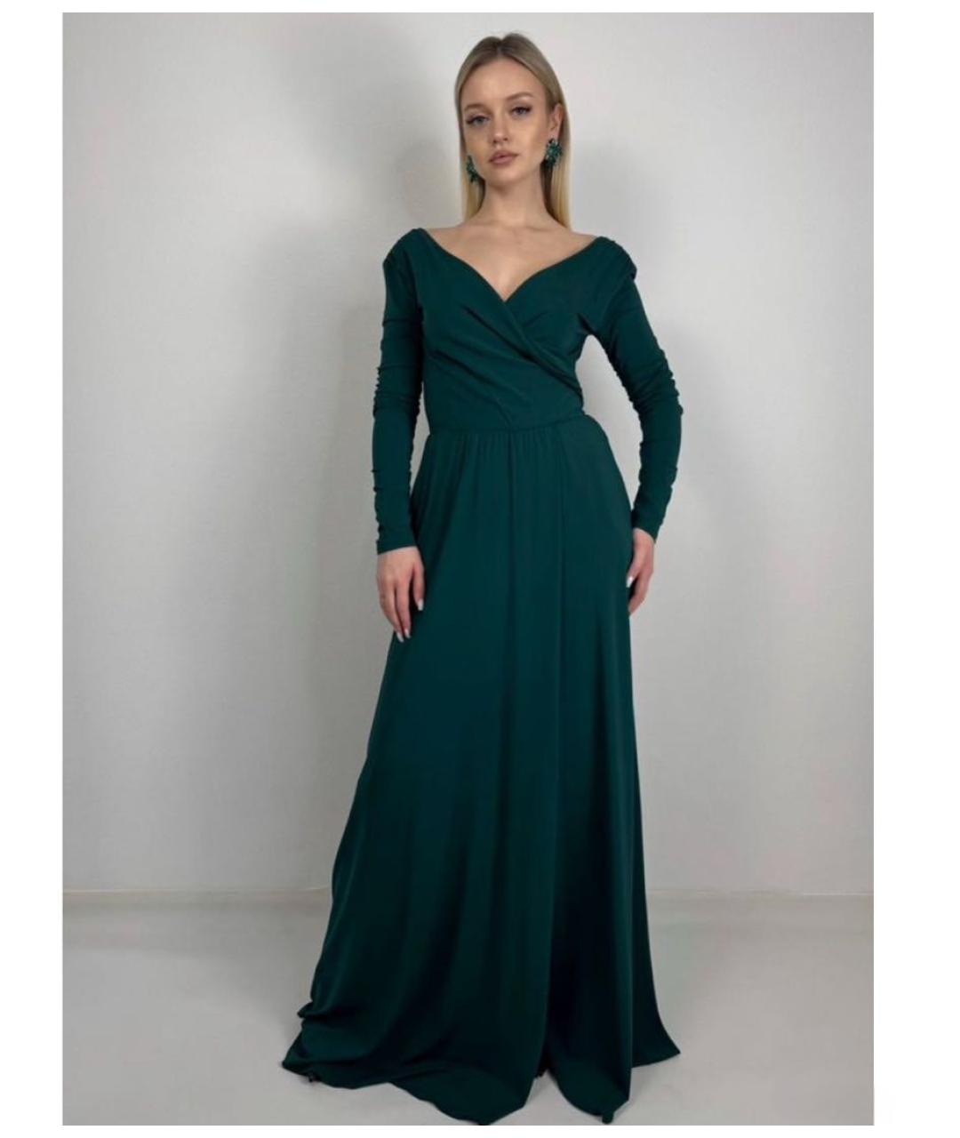 MAX MARA Зеленые вискозное вечернее платье, фото 8
