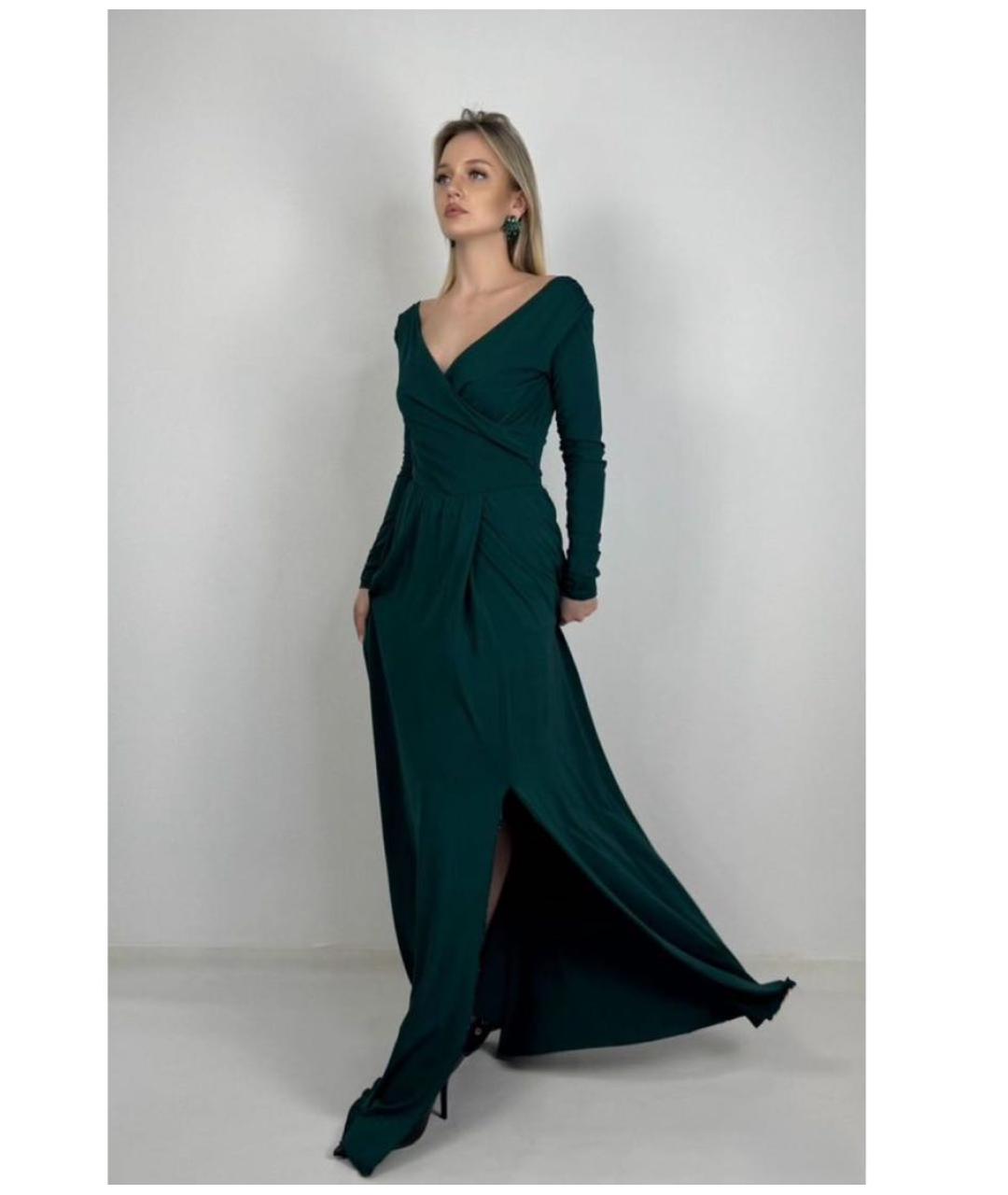 MAX MARA Зеленые вискозное вечернее платье, фото 6