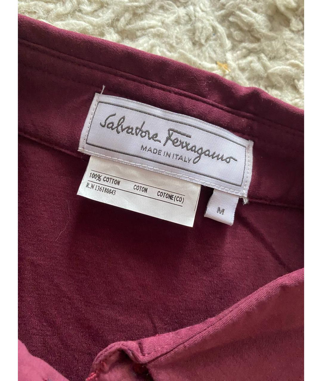 FERRAGAMO Бордовое поло с коротким рукавом, фото 3
