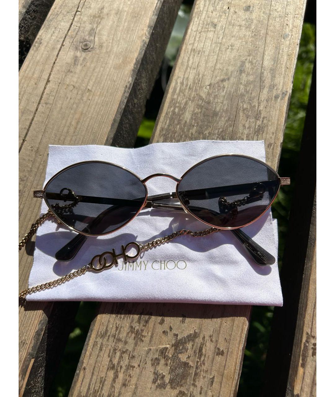 JIMMY CHOO Черные металлические солнцезащитные очки, фото 7