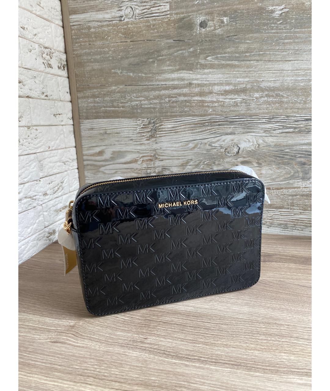 MICHAEL KORS Черная сумка через плечо из лакированной кожи, фото 10
