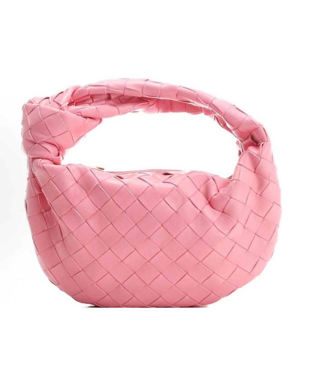 BOTTEGA VENETA Розовая кожаная сумка с короткими ручками, фото 3
