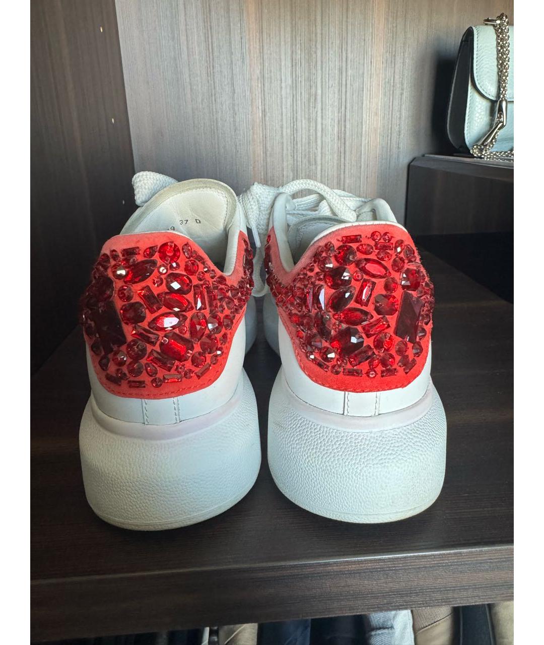 ALEXANDER MCQUEEN Белые кожаные кеды, фото 4