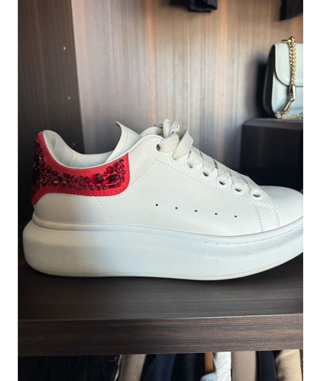 ALEXANDER MCQUEEN Белые кожаные кеды, фото 5