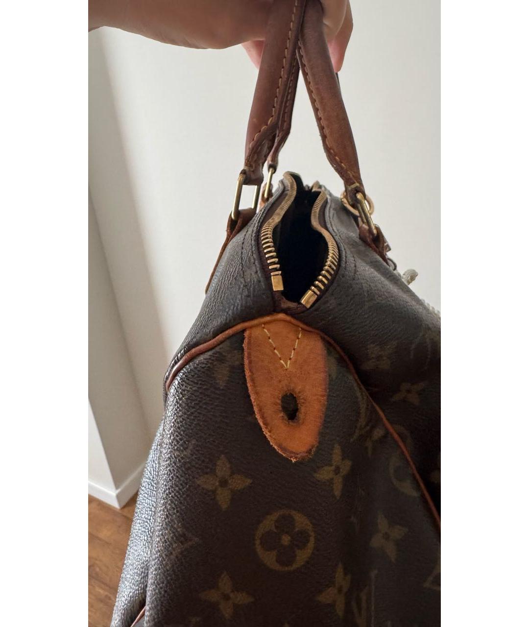 LOUIS VUITTON Коричневая кожаная сумка тоут, фото 3