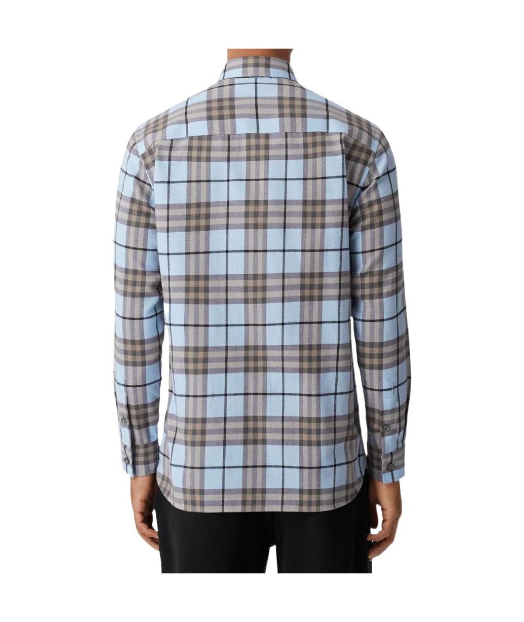 BURBERRY Голубая хлопковая кэжуал рубашка, фото 3