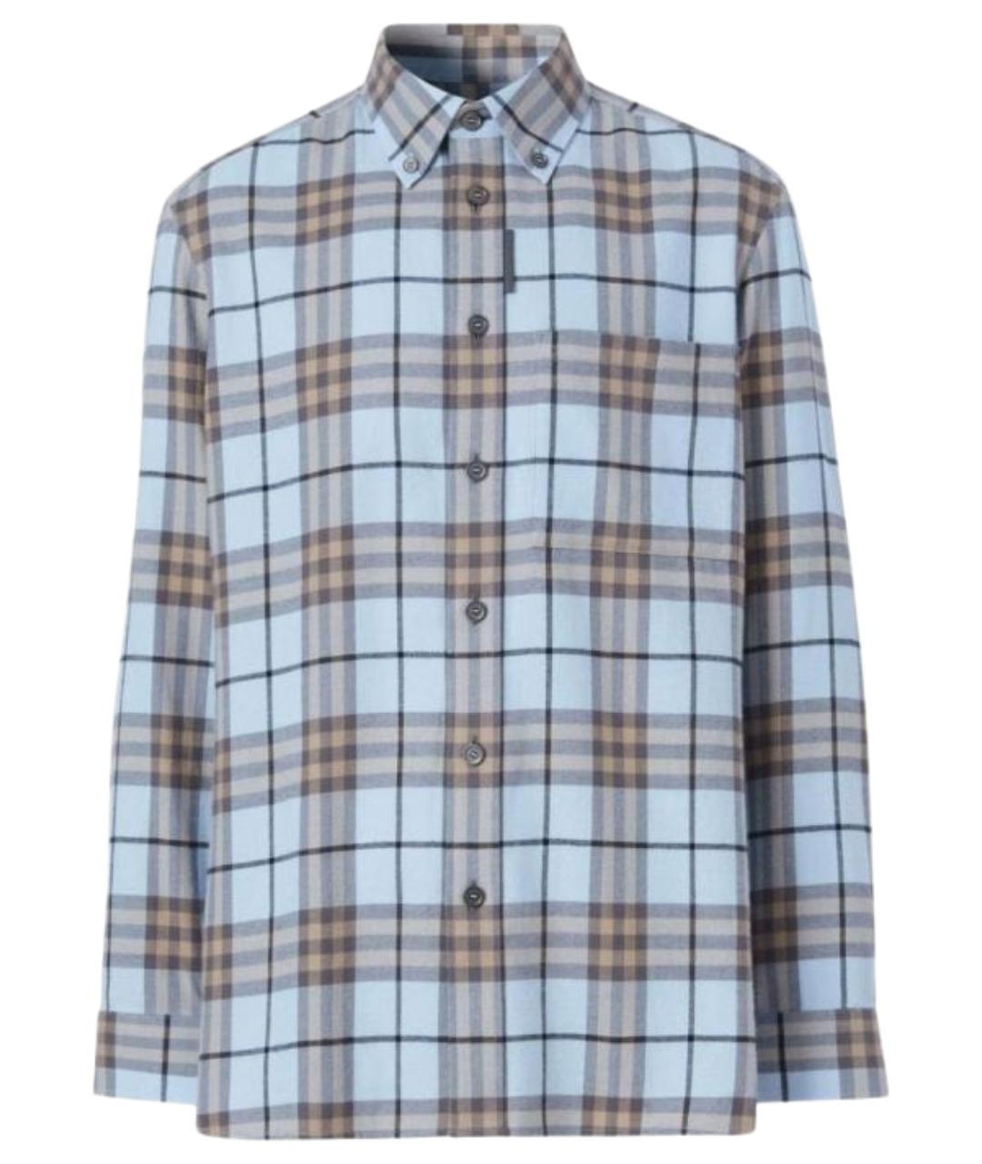 BURBERRY Голубая хлопковая кэжуал рубашка, фото 1