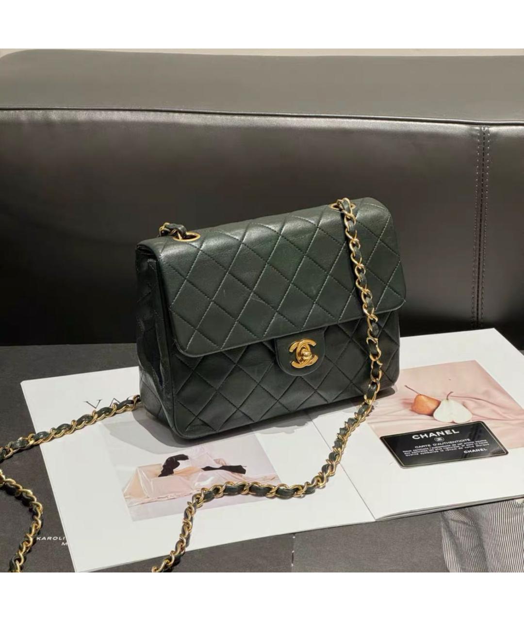 CHANEL Зеленая кожаная сумка через плечо, фото 2
