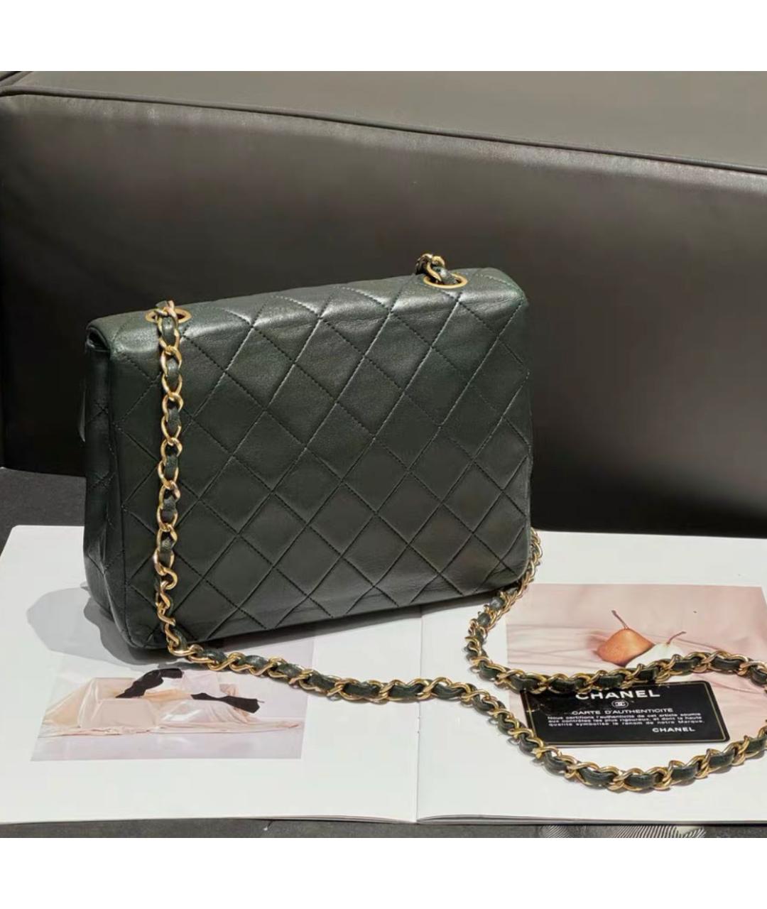 CHANEL Зеленая кожаная сумка через плечо, фото 4