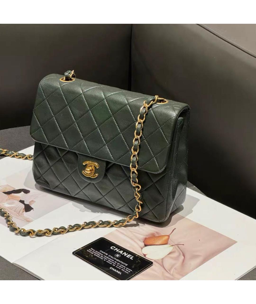 CHANEL Зеленая кожаная сумка через плечо, фото 3