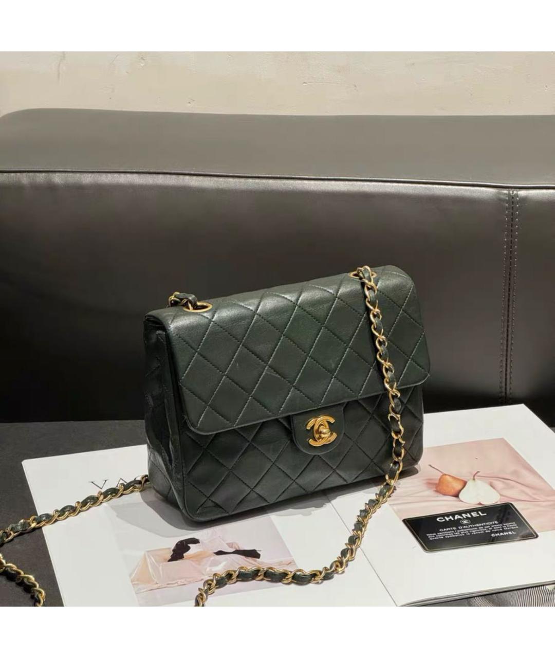 CHANEL Зеленая кожаная сумка через плечо, фото 5