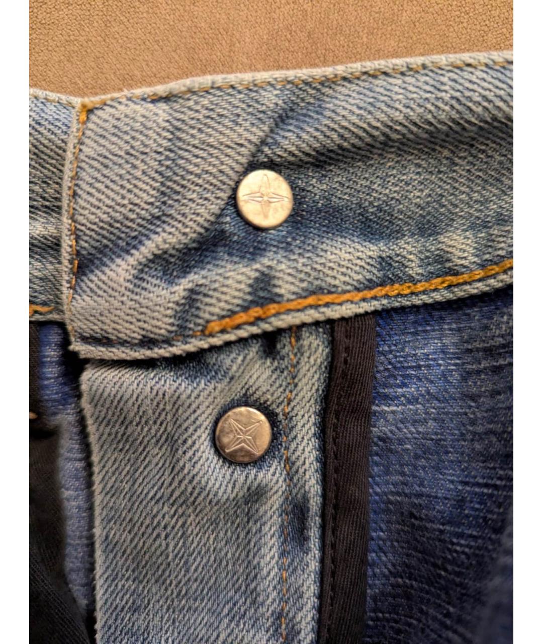 STONE ISLAND Голубые хлопковые прямые джинсы, фото 7