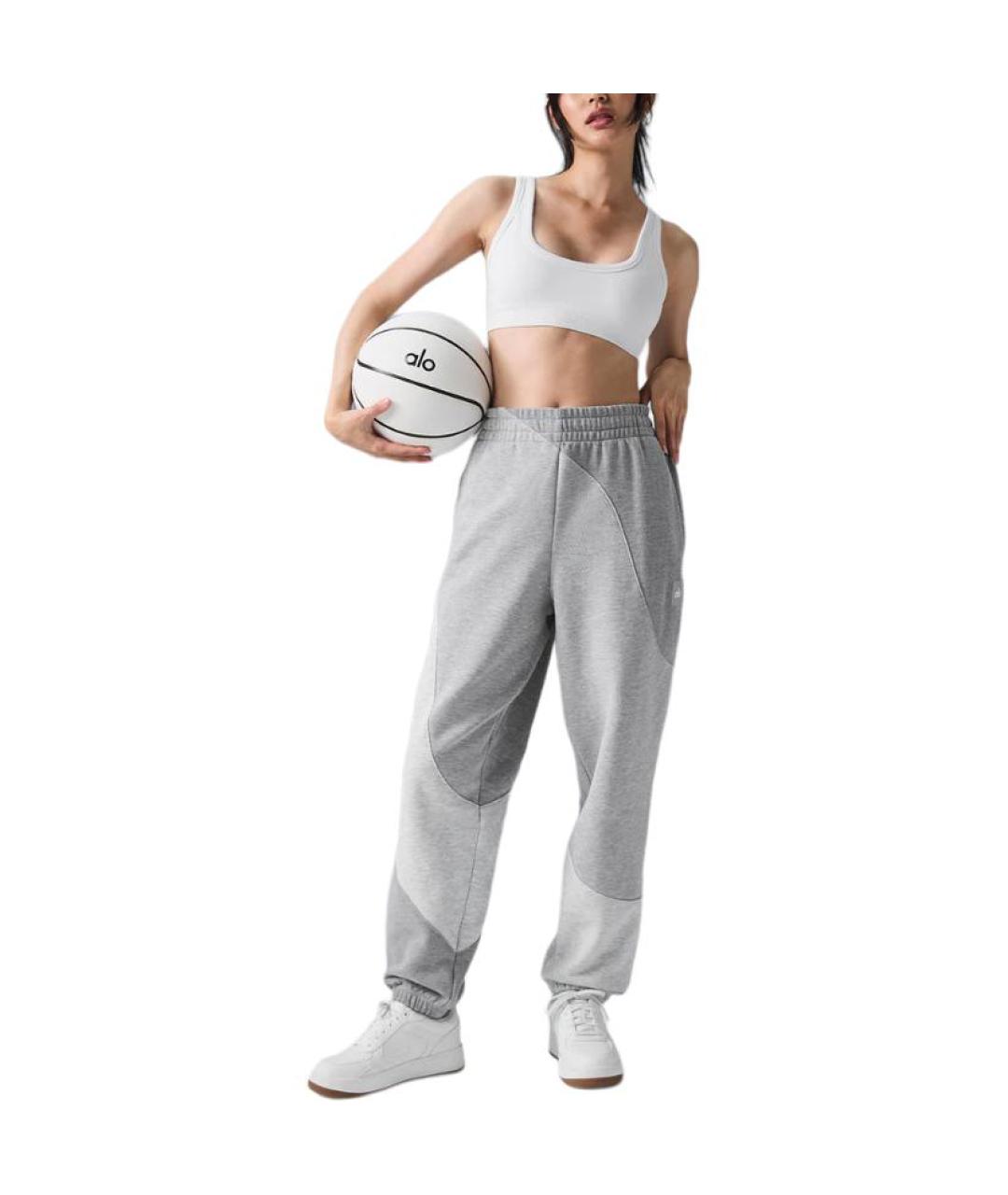 ALO YOGA Серые спортивные брюки и шорты, фото 2
